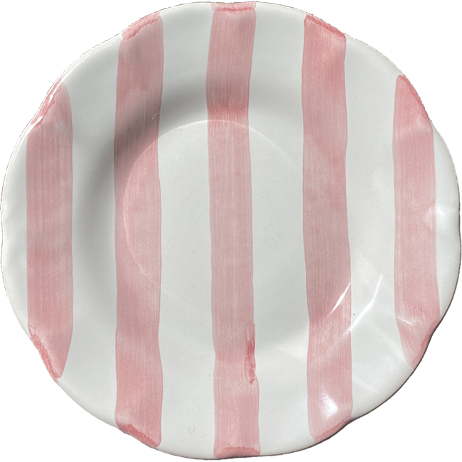 Striped Plate 25 cm Pink