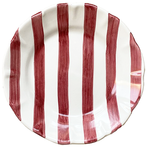 Striped Plate 21 cm Red