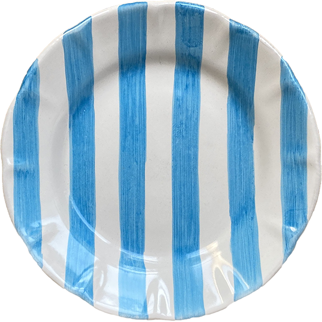 Assiette Rayure 21 cm  Turquoise