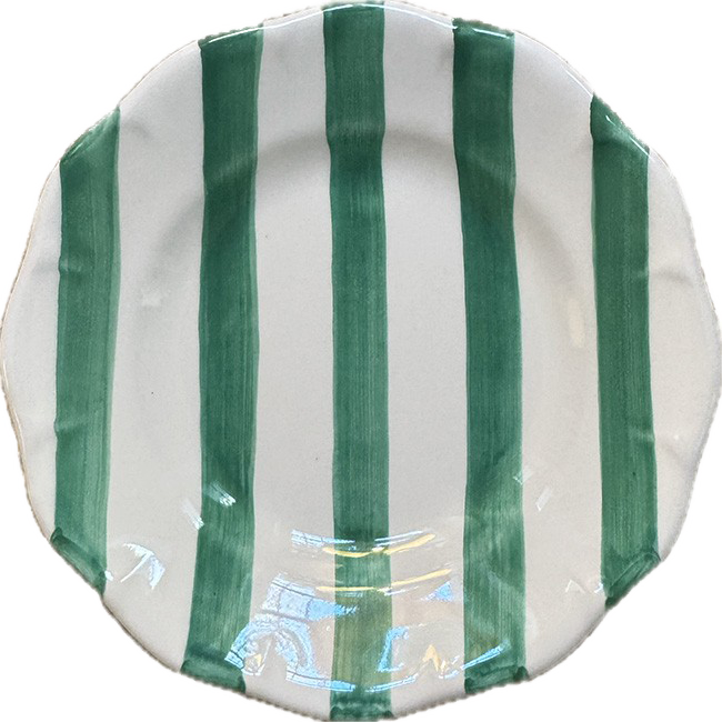 Assiette Rayure 16 cm Vert Clair