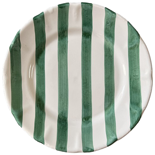 Assiette Rayure 25 cm Vert Clair