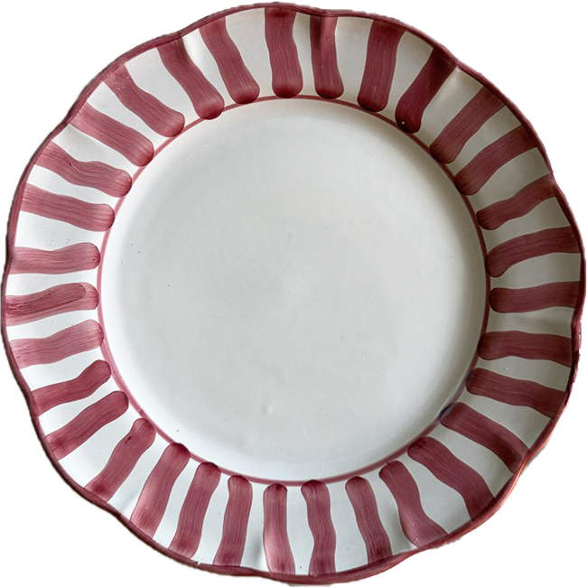 Assiette Sole 20 cm Rayure Bordeaux