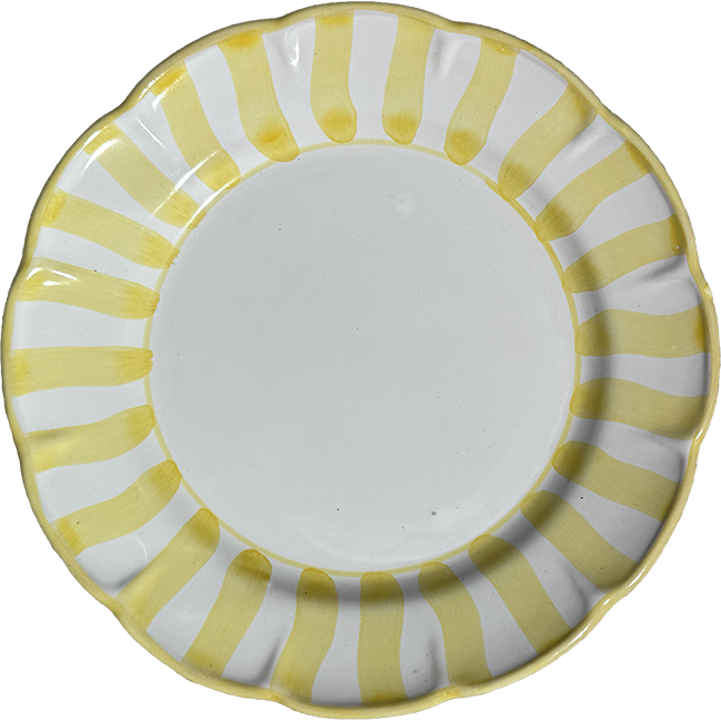 Assiette Sole 20 cm Rayure Jaune