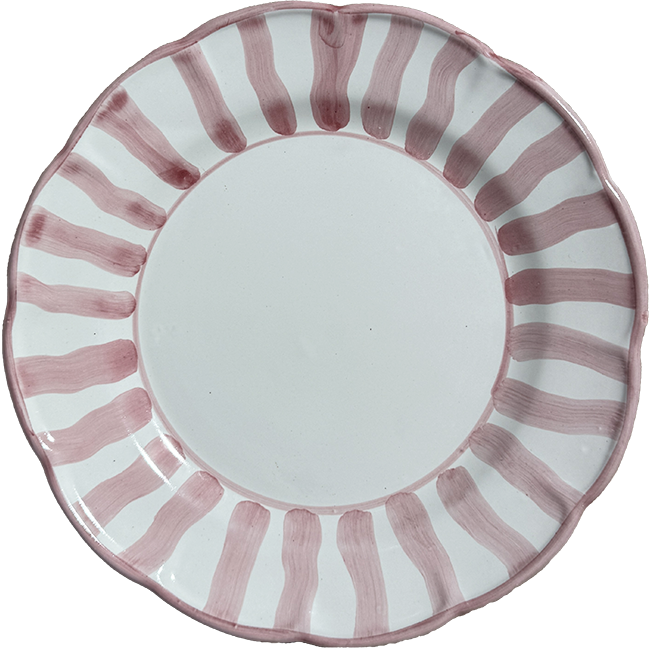 Assiette Sole 20 cm Rayure Rose