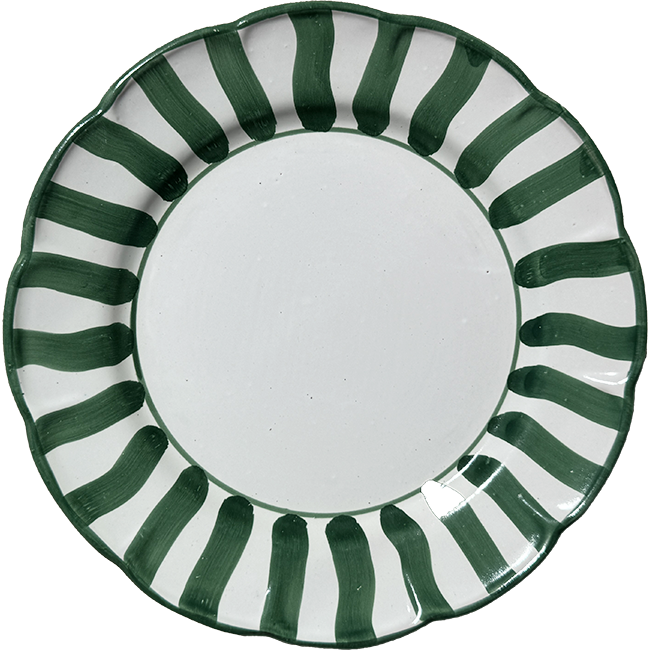Assiette Sole 20 cm Rayure Verte