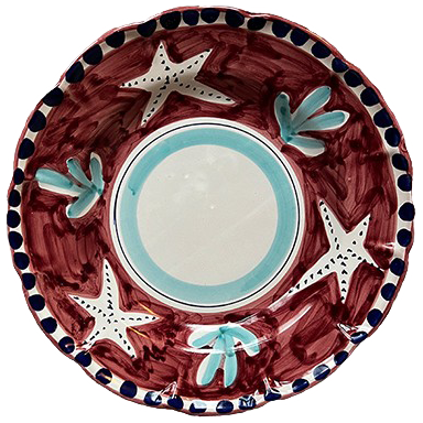 Assiette Amalfi Pasta 25 cm Etoile de mer rouge