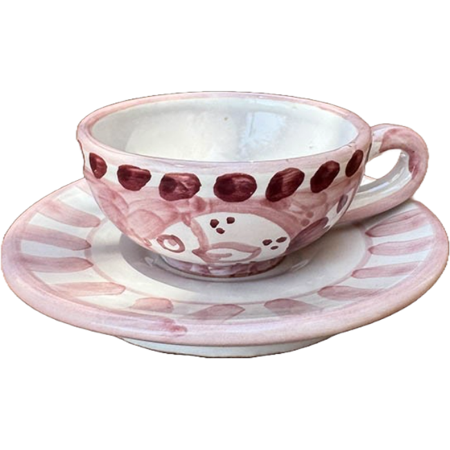 Amalfi Pink Fish Coffee Cup and Saucer