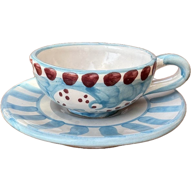 Amalfi Octopus Coffee Cup and Saucer
