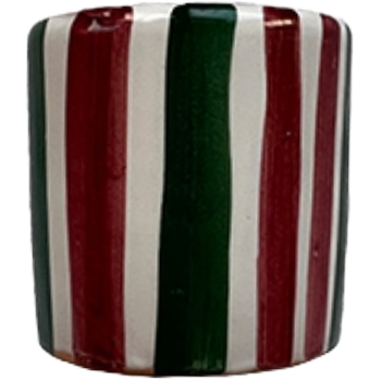 Green and Red Striped Coffee Mug