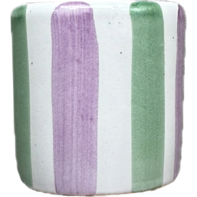 Purple and Green Striped Coffee Mug