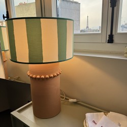 Striped green lampshade
