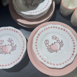 Plate 16 cm with Pink Crab
