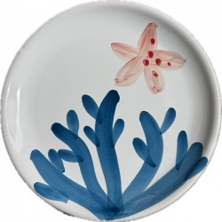 Plate 16 cm with blue coral...