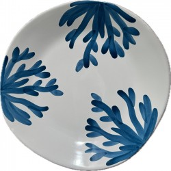 Plate 25 cm with blu coral...