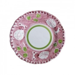 Pink  Plate with fish 16CM