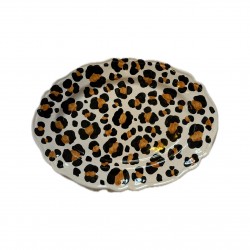 Ovale 32cm Leopardo