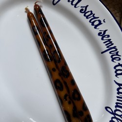 Lot de 2 Chandelles Leopards