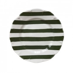 Assiette 20 cm  Rayure Vert...