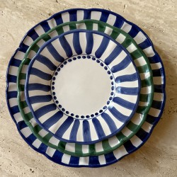 Blu sun stripe plate 16 cm