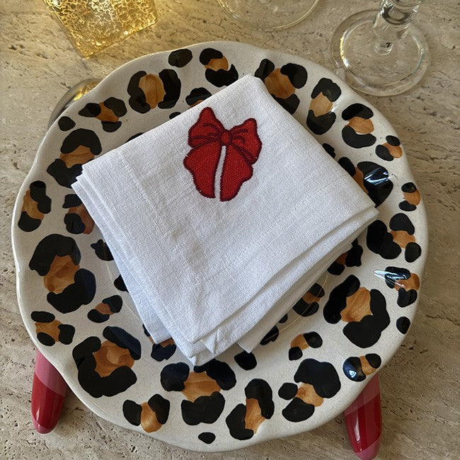 Serviettes de table Noeud Rouge - Lot de 4