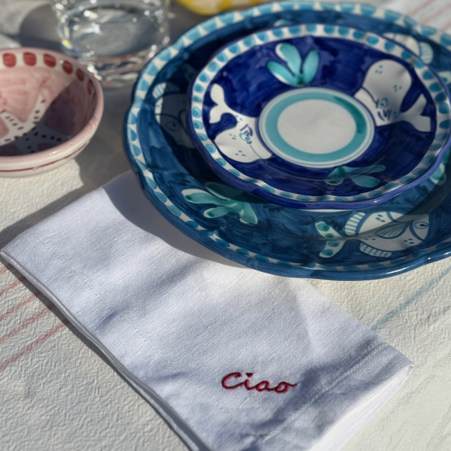Amalfi Plate 25 cm Blue Whale