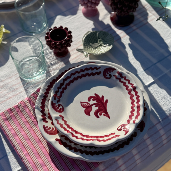 Assiette Antica 25cm Bordeaux