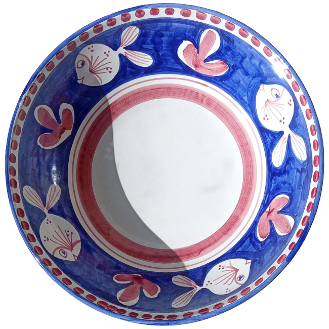 Saladier Amalfi 30cm Poisson Bleu