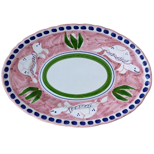 Amalfi Tortue rose plat ovale