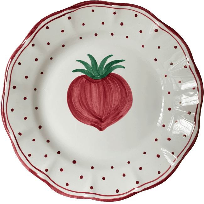 Plate 20cm Tomato Red Dots