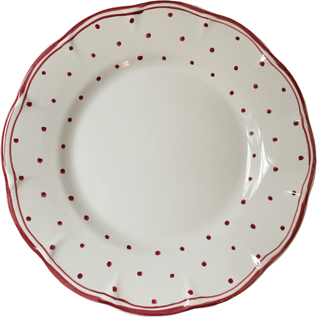 Plate 25cm Red Dots