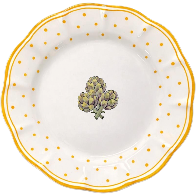 Plate 25cm Artichoke Yellow Dots