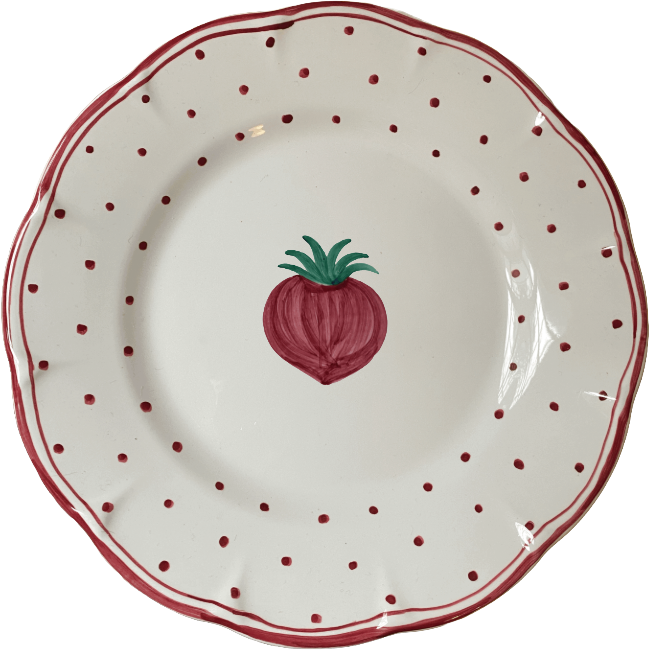 Plate 25cm Tomato Red Dots