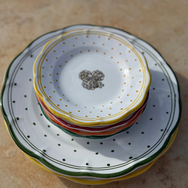 Assiette 20cm Plumetis Jaune Carciofo
