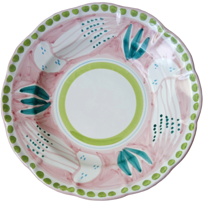 Assiette Amalfi Pasta 24cm Méduse Rose