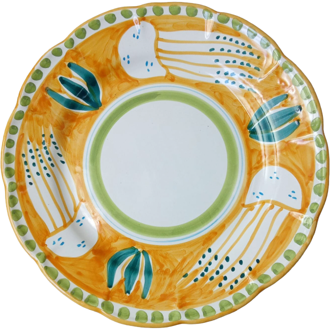 Assiette Amalfi 25cm Méduse Jaune