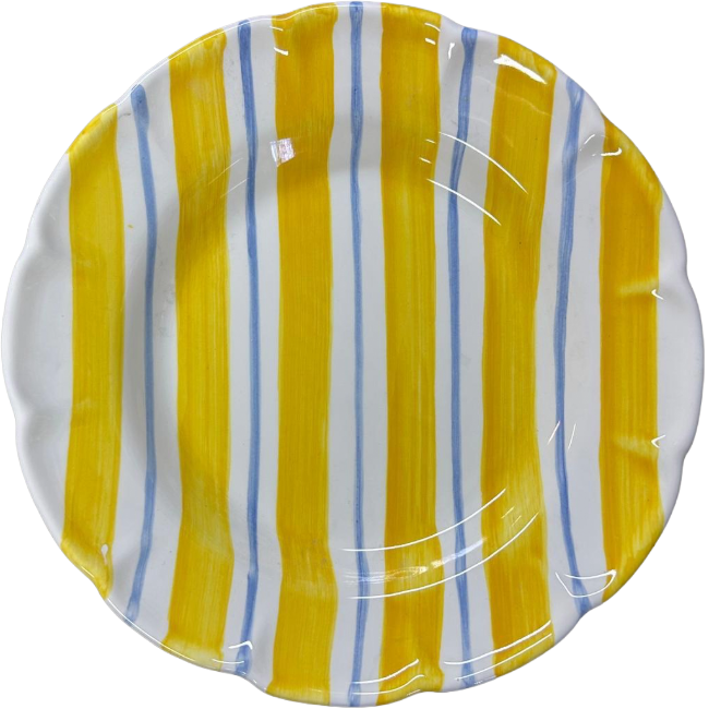 Yellow Striped Pasta Plate Lettini