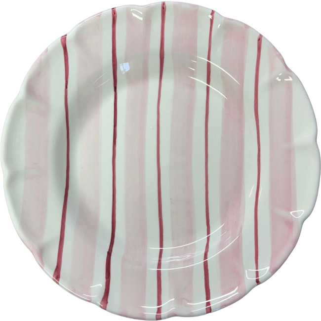 Pink Striped Pasta Plate Lettini