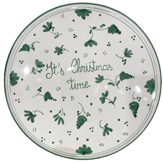28cm Serving Plate It's Christmas time - Green