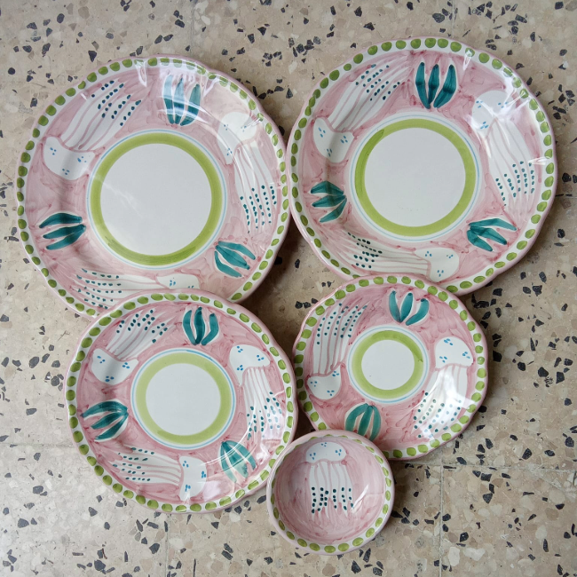 Assiette Amalfi 20cm Méduse Rose