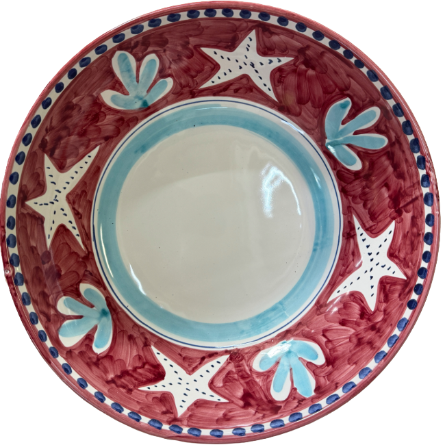 Saladier Amalfi 30cm Étoile de mer Bordeaux