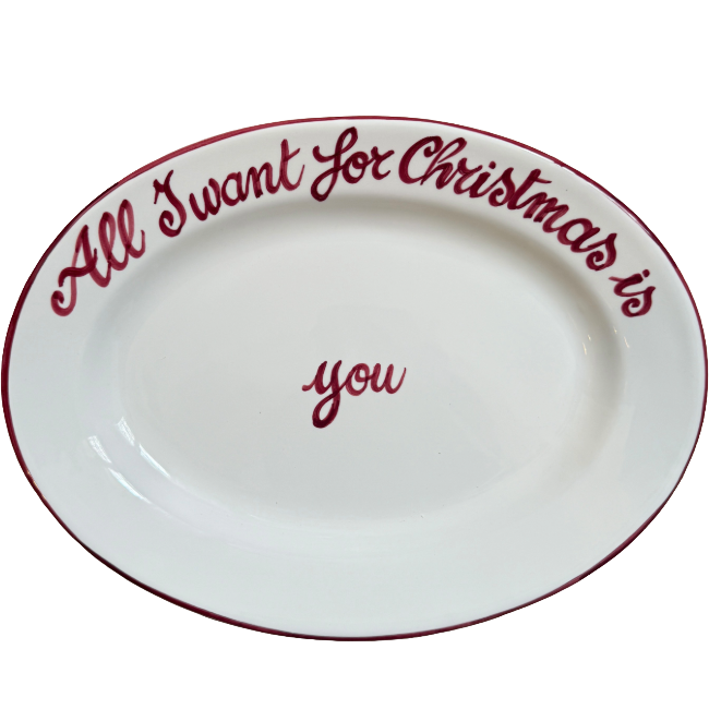 Oval Plate All I Want for Christmas 30 cm