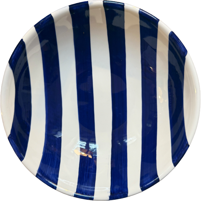 Saladier 20 cm Rayure Bleu