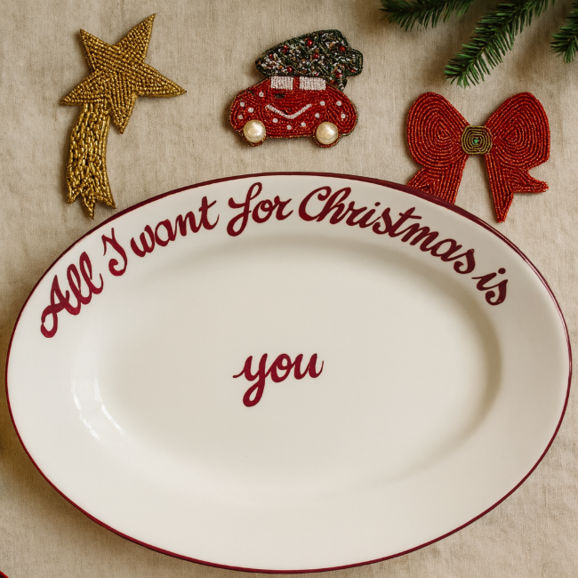 Oval Plate All I Want for Christmas 30 cm