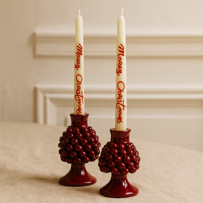 Set of 2 Leopard Candles