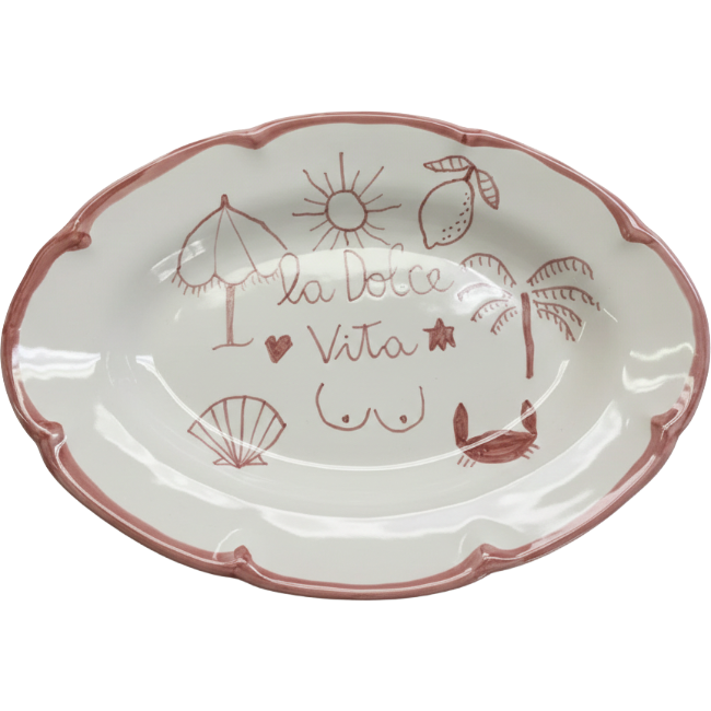 Plat ovale Dolce Vita Rosa 32 cm