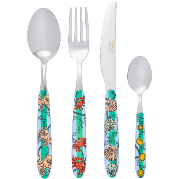 Set de 4 couverts Mare Bleu