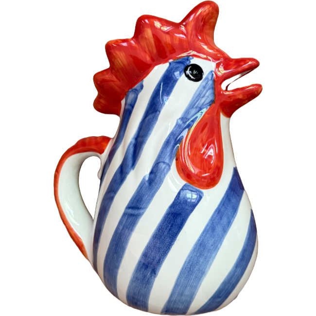 Carafe Coq Rayures Bleu