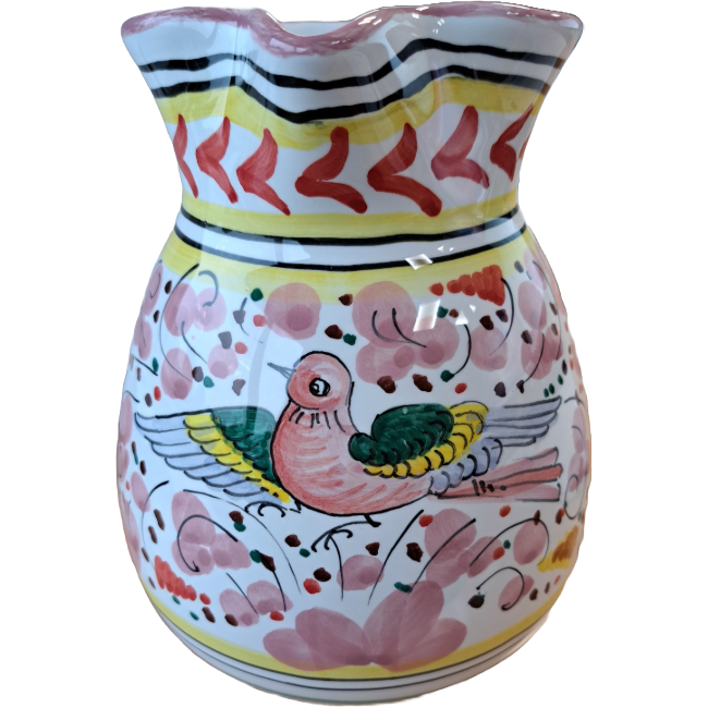 Carafe Oiseau Fleurs Rose