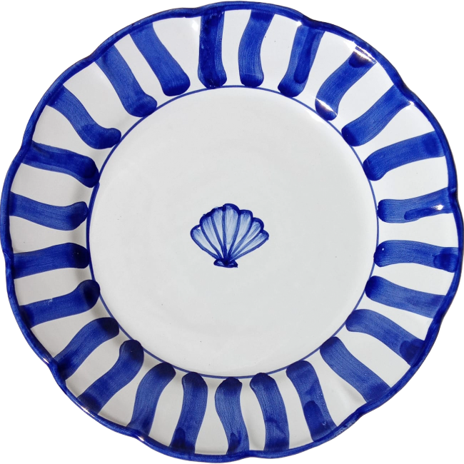 Assiette Capri 25 cm Bleu Coquillage
