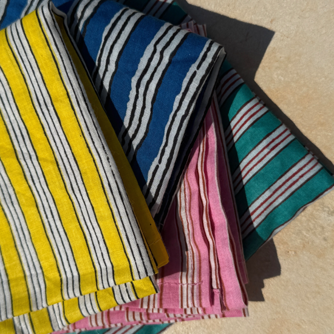 Lot de 4 Serviettes Fines Rayures - POPOLO